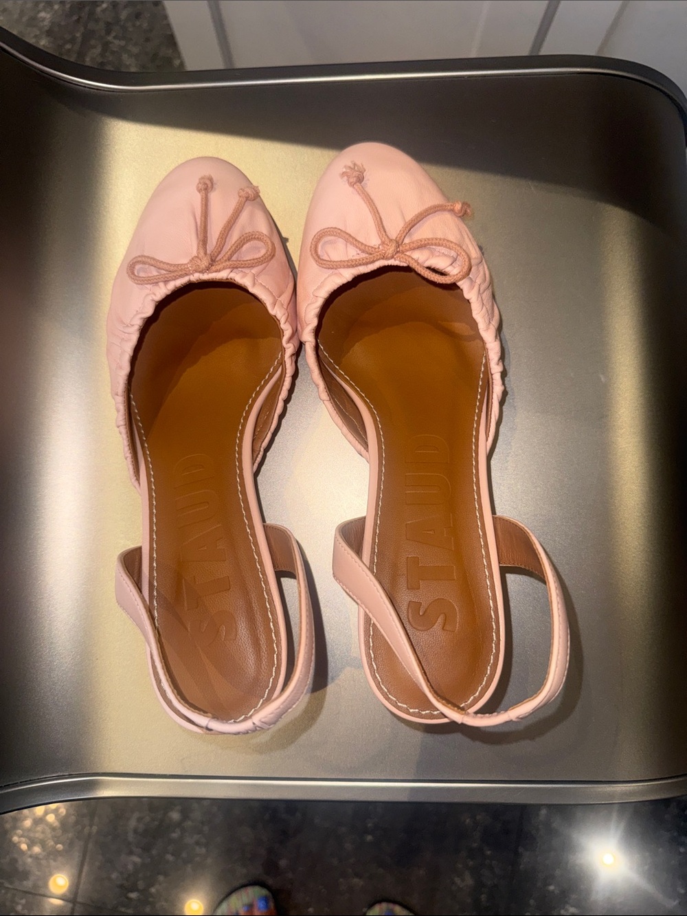 NIB STAUD Alba Blush Pink Ballet Slingback Kitten Heel - Picture 6 of 8